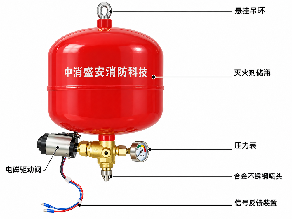 悬挂式电磁型七氟丙烷灭火装置